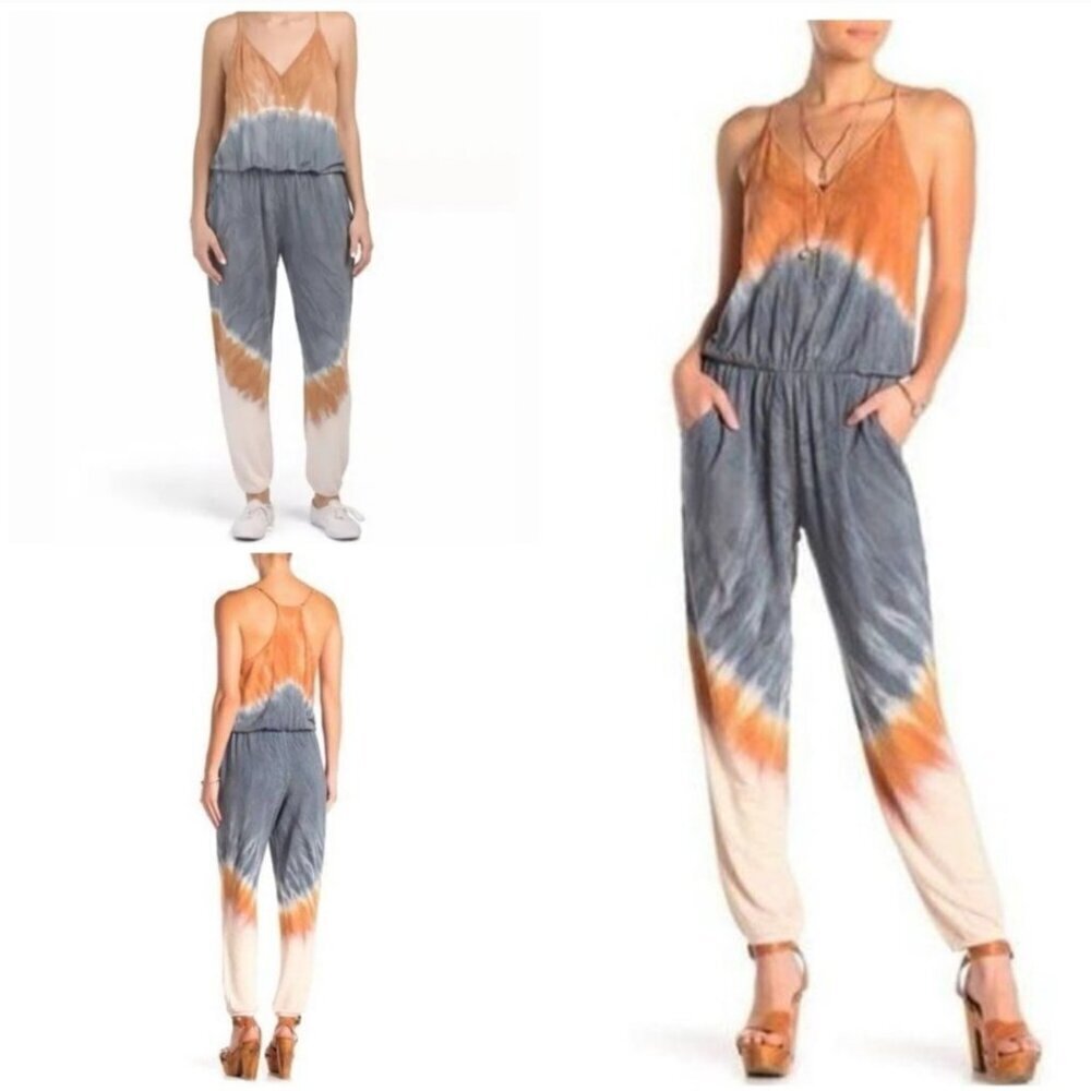 YFB Young Fabulous Broke Tie-Dye Tank Top Racer Back Jumpsuit Boho Indie  Medium - Picture 2 of 11